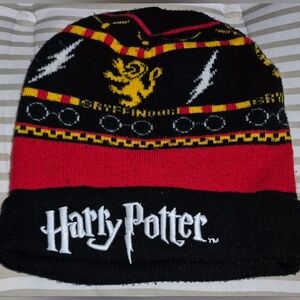 Harry Potter Gryffindor themed knit cuff beanie.